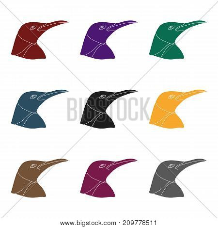 Penguin icon in black design isolated on white background. Realistic animals symbol stock vector illustration.