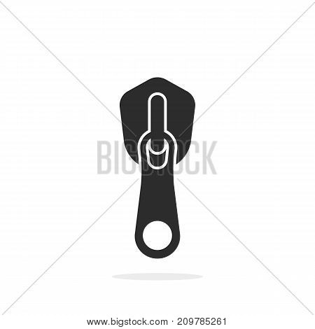 simple black zipper icon. concept of clasp flat style trend modern logotype graphic design art on white background