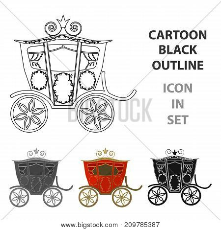 Wedding carriage. A carriage for the bride and groom.Wedding single icon in cartoon style vector symbol stock web illustration.
