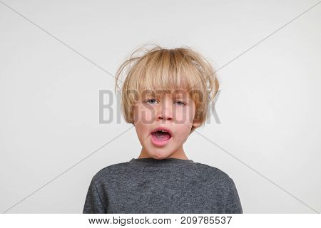 Cool horisontal portrait of handsome happy child