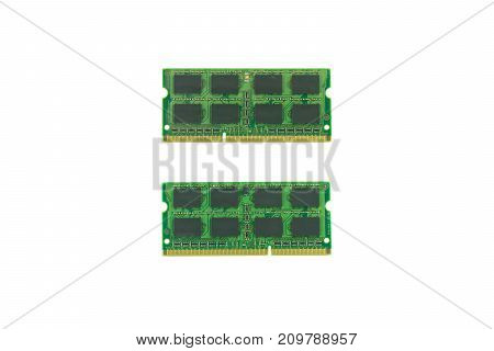 Laptop RAM memory modules isolated on white