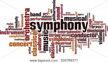 Symphony word cloud concept. Vector illustration on white