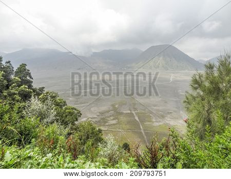 Scenery around Bromo Tengger Semeru National Park in Java a island of Indonesia