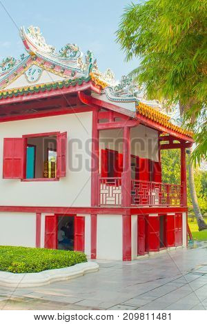 February 2013 Bang Pa In Palace Ayutthaya This beautiful temple was builted in three different styles thai european e chinese. This is the reason why many visitor come here in this month to visit it. A detail of the chinese building.