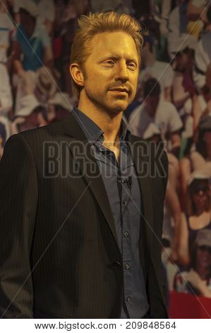 Berlin - March 2017:  Boris Becker wax figure in Madame Tussauds museum