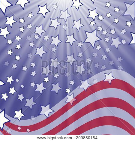 Starry Flag Background. Abstract American Striped Pattern