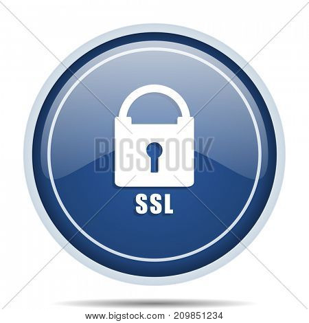 Csl blue round web icon. Circle isolated internet button for webdesign and smartphone applications.