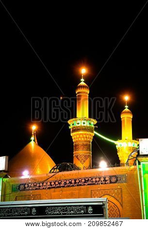 Shrine of Imam Hussain ibn Ali at night 01-11-2011 Karbala Iraq