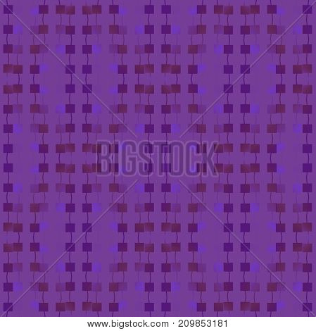 Abstract geometric background. Regular squares pattern with wiggly lines vertically blurred in purple and brown shades.