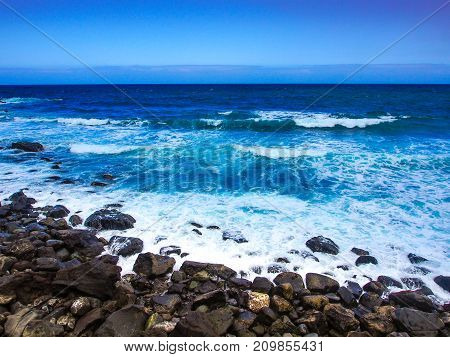 Rocky coast of Tenerife at Puerto de Santiago Tenerife Spain