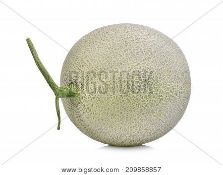 whole of japanese melons green melon or cantaloupe melon isolated on white background
