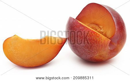 Blommer the finest Dansih plum isolated over white background