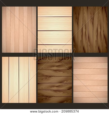 Wood textures set. background panels. vintage wooden texture, vector background. Vector illustration is freely transformed to your design format