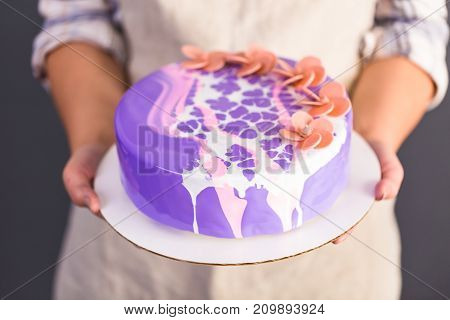 Mousse Cake With Mirror Glaze