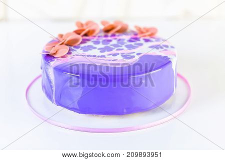 Mousse Cake With Mirror Glaze