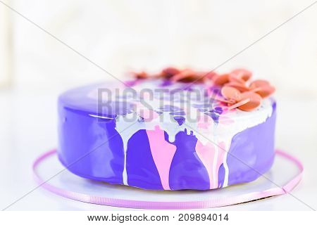 Mousse Cake With Mirror Glaze