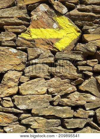 Waymark along the Way of St. James, Portugal, Europe