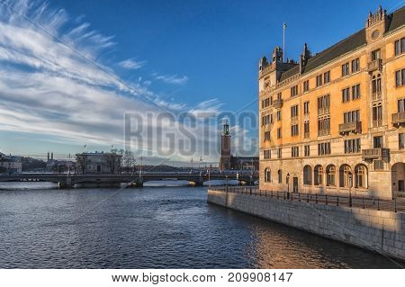 Stockholm, Sweden - December, 2014. Stockholm City At Winter Time.