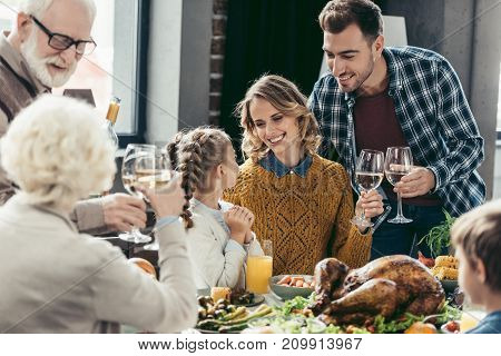 Family Having Holiday Dinner