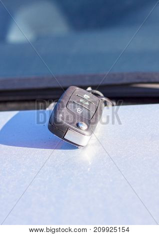 on the road new car keys close-up concept of buying a new car
