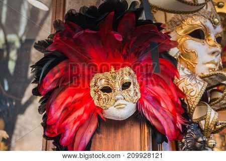Venice City Of Italy. Triditional Venetian Carnival Mask