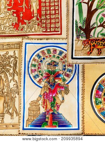 Pyrography With Mexican Images Used As Sovenirs