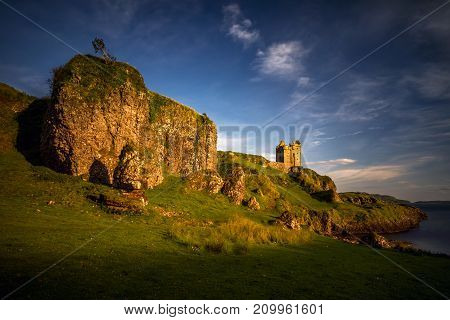 Gylen Castle on rocky cliffs Isle of Kerrera Scotland