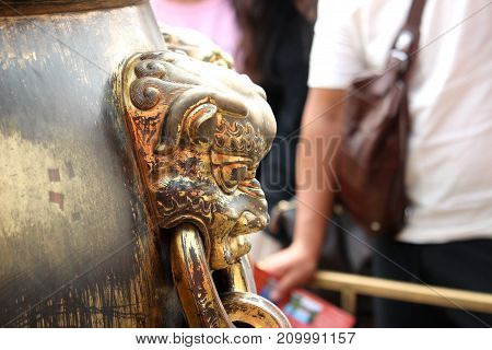 Forbidden City in Beijing where tourists explore the site.