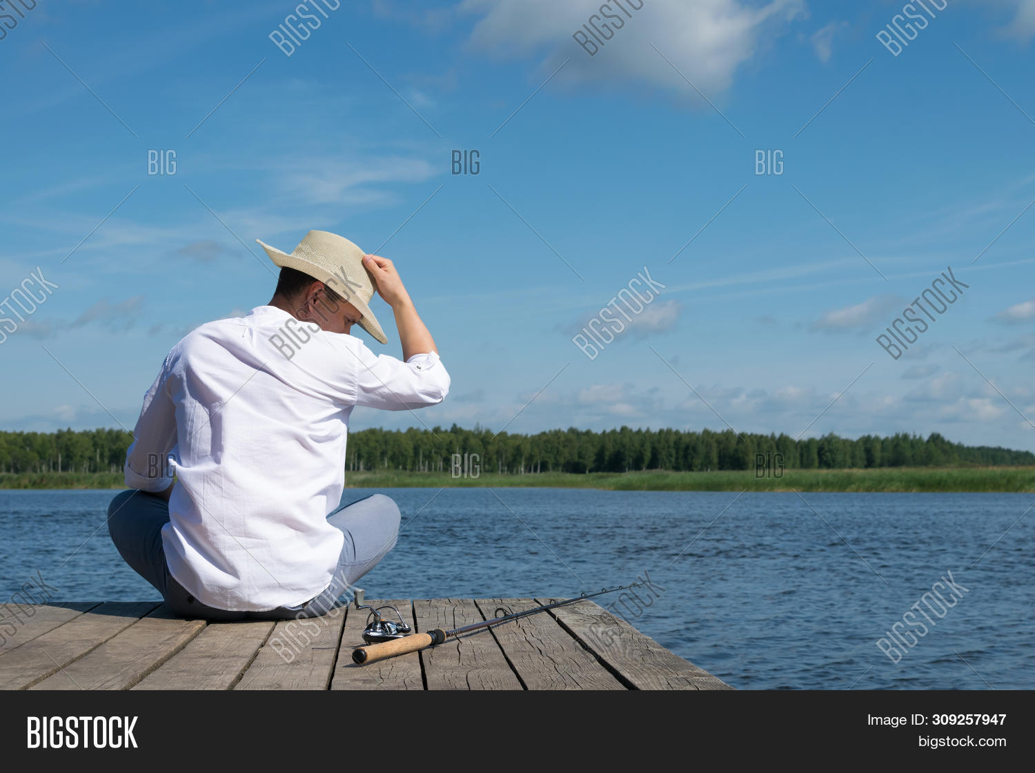Man Hat Sitting On Image & Photo (Free Trial) Bigstock