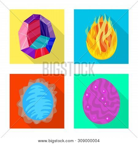 Vector Design Of Story And Big Icon. Collection Of Story And Prehistoric Stock Symbol For Web.