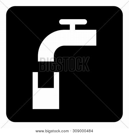 A Black And White Potable Water Icon