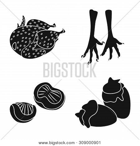 Vector Design Of Restaurant And Agriculture Icon. Set Of Restaurant And Raw Vector Icon For Stock.