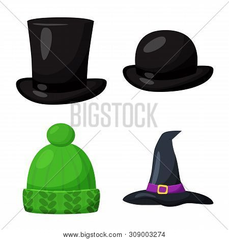 Vector Illustration Of Headgear And Napper Icon. Set Of Headgear And Helmet Stock Vector Illustratio
