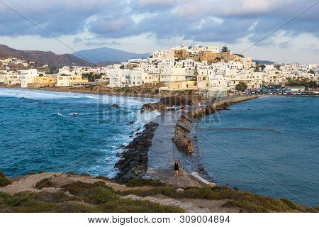 View On Naxos From The Portara In The Aegean In Greece