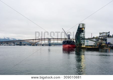Vancouver, Canada - November 01, 2018: The Bulk Carrier 