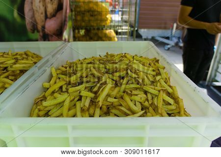 Snackbar Selling Fries On The Street Fair