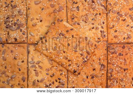 Grain Baking On The Table. Backgrounds And Textures