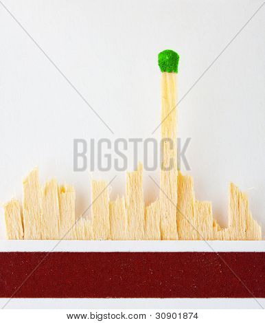 จับคู่สีเขียวสุดท้ายยืนใน matchbook