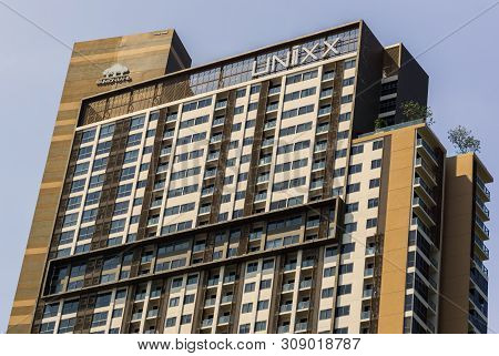 Pattaya,thailand - April 27,2019:phra Tamnak This Is The Modern Apartment Building Unixx,which Offer