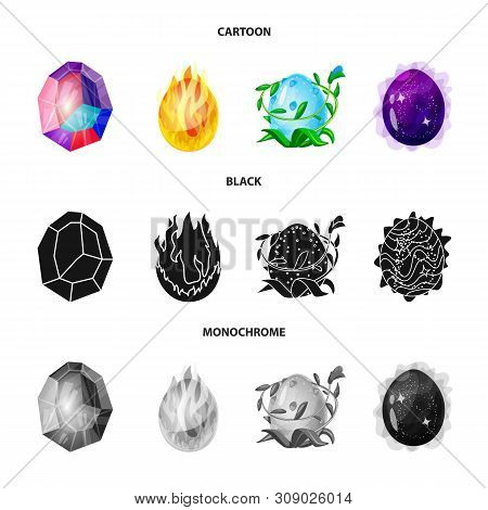 Vector Design Of Animal And Prehistoric Symbol. Set Of Animal And Cute Stock Vector Illustration.