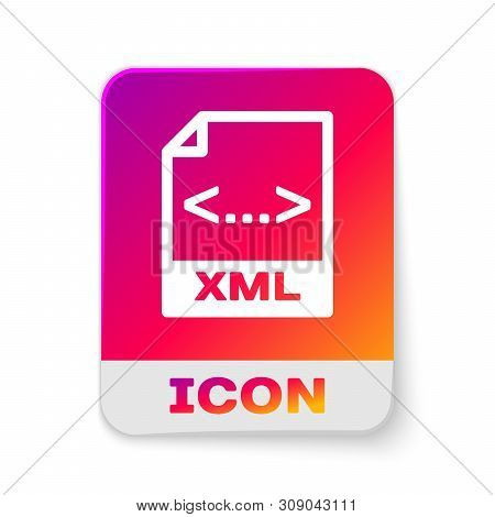 White Xml File Document Icon. Download Xml Button Icon Isolated On White Background. Xml File Symbol