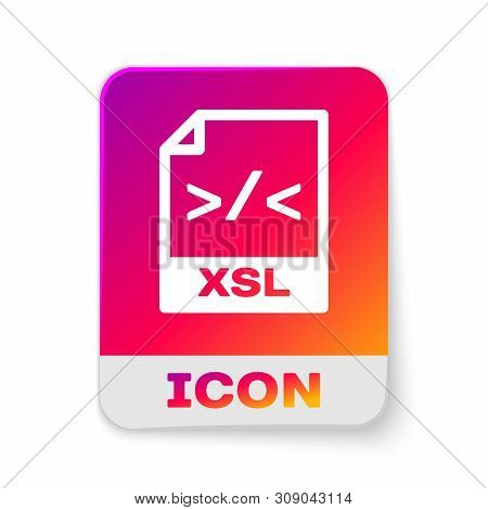 White Xsl File Document Icon. Download Xsl Button Icon Isolated On White Background. Excel File Symb