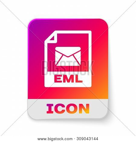 White Eml File Document Icon. Download Eml Button Icon Isolated On White Background. Eml File Symbol