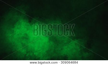 Rolling Billows Of Green Smoke Mist Clouds From Dry Ice Across The Bottom Light . Fog On The Floor I