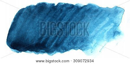 Abstract Headline Background. A Shapeless Oblong Spot Of Blue Color. Gradient From Dark To Light. Ha