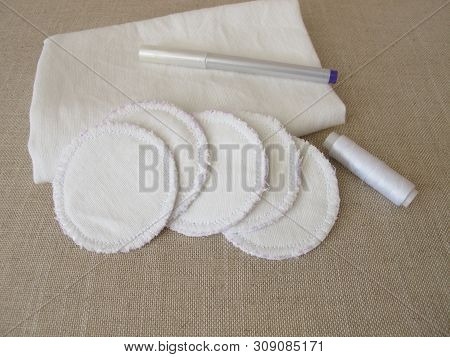 Self-made, Self Sewn, Reusable, Washable Cotton Pads - Makeup Removal Pads For Facial Cleansing