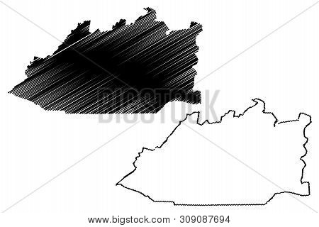 Karaganda Region (republic Of Kazakhstan, Regions Of Kazakhstan) Map Vector Illustration, Scribble S