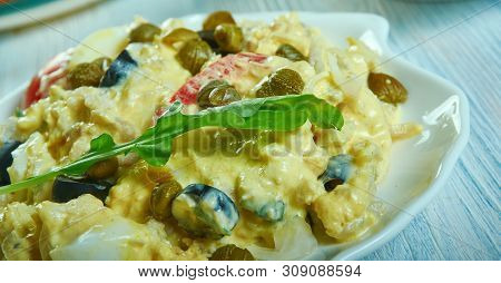 Ensalada De Bacalao - Traditional Catalan  Salted Cod Salad.