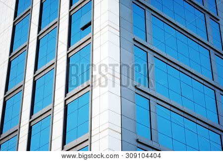 Background Of The Windows And Balconies Of The Modern Office Building
