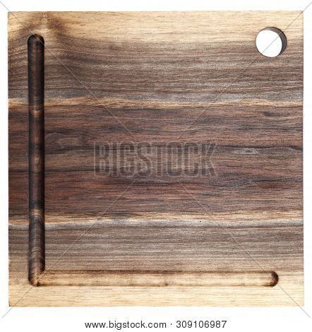 Handmade Wood Cutting Board Isolited On White Background